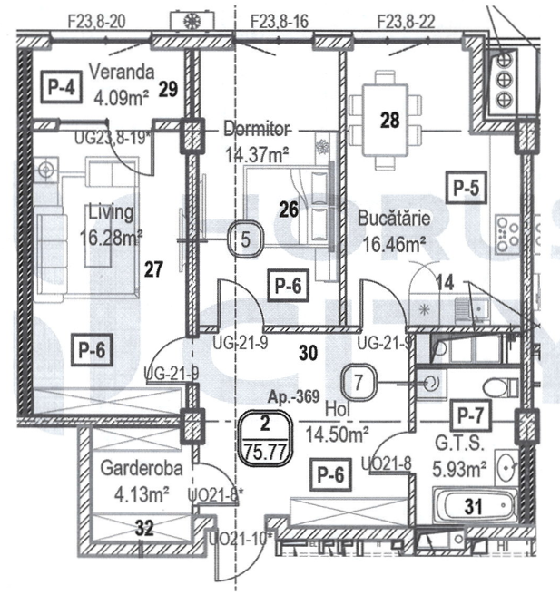 Apartament cu 2 camere (Nr. 369) în complexul Horus City – tehnologie, liniște și confort absolut în inima Chișinăului