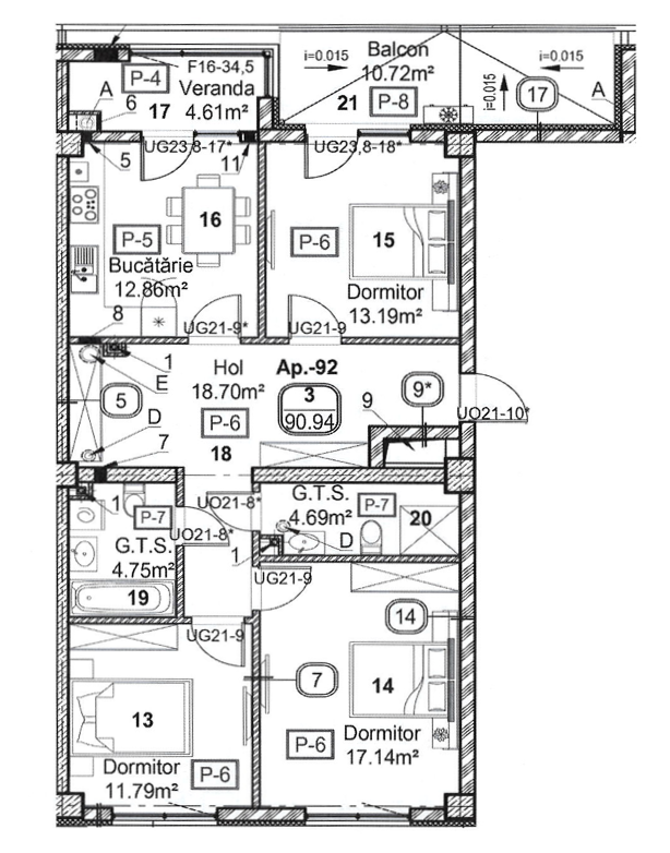 Apartament cu 3 camere (Nr. 92) în complexul Horus City – tehnologie, liniște și confort absolut în inima Chișinăului