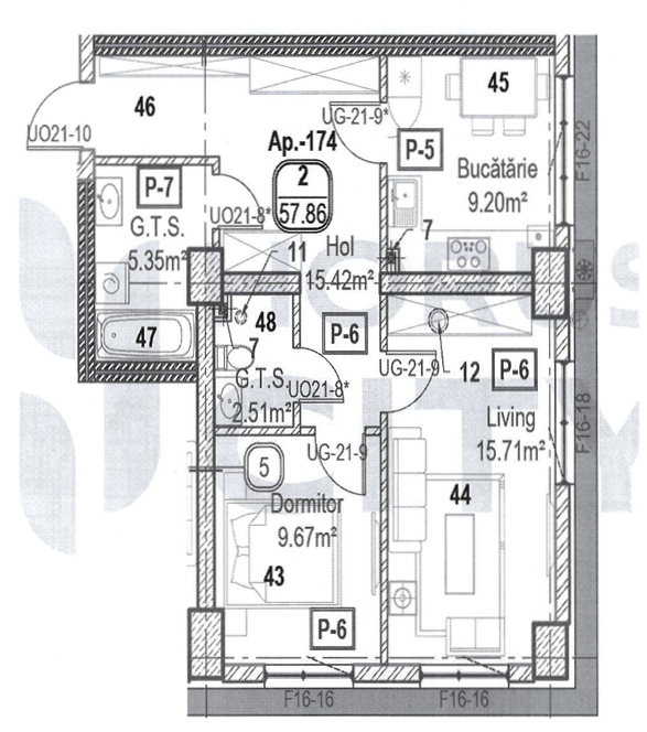 Apartament cu 2 camere (Nr. 174) în complexul Horus City – tehnologie, liniște și confort absolut în inima Chișinăului