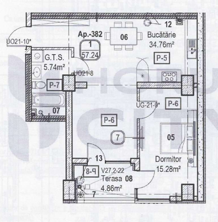 Apartament cu 1 cameră (Nr. 382) în complexul Horus City – tehnologie, liniște și confort absolut în inima Chișinăului