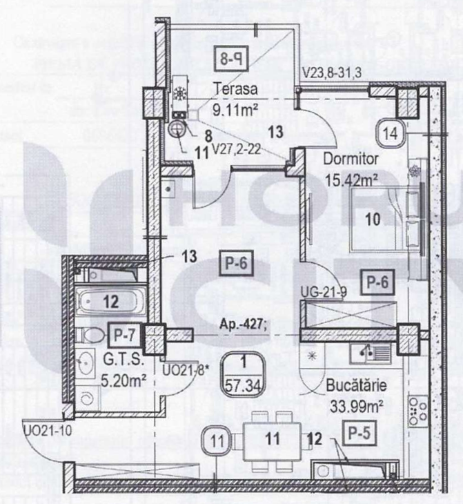 Apartament cu 1 cameră (Nr. 427) în complexul Horus City – tehnologie, liniște și confort absolut în inima Chișinăului